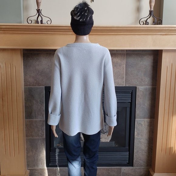 MASSIMO DUTTI, Cozy, classy pale light blue sweater - Picture 12 of 15